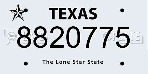 8820775 Texas License Plate