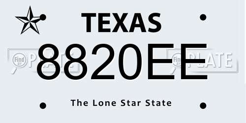 8820EE Texas License Plate