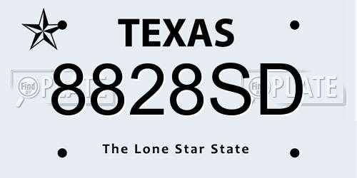 8828SD Texas License Plate