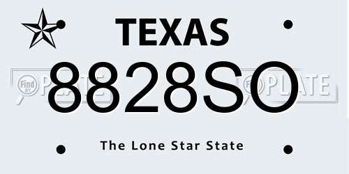 8828SO Texas License Plate
