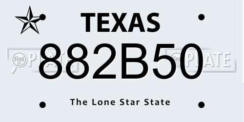 882B50 Texas License Plate