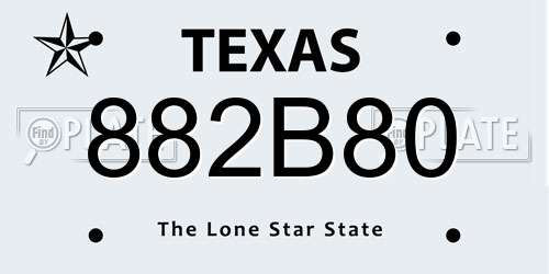 882B80 Texas License Plate