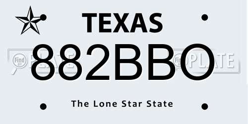 882BBO Texas License Plate