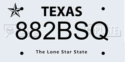 882BSQ Texas License Plate