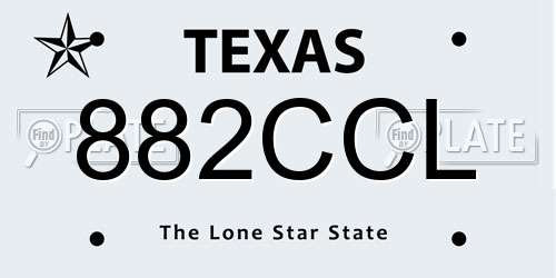 882CCL Texas License Plate