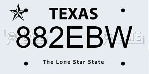 882EBW Texas License Plate
