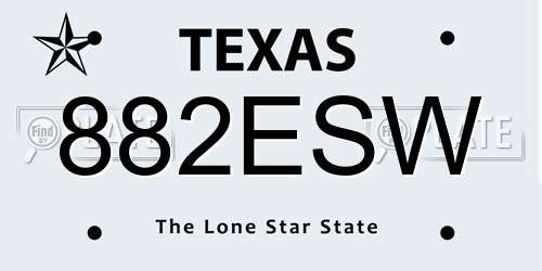 882ESW Texas License Plate