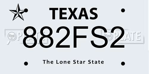 882FS2 Texas License Plate