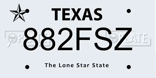 882FSZ Texas License Plate