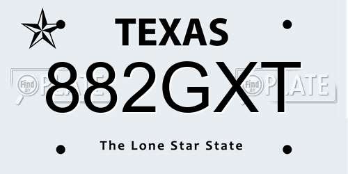 882GXT Texas License Plate