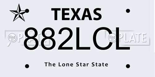 882LCL Texas License Plate