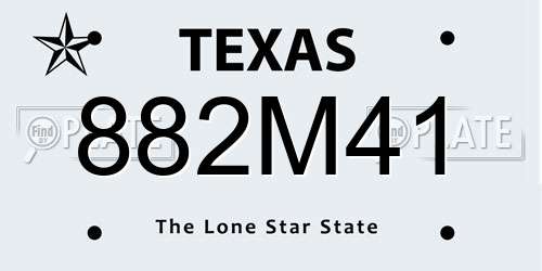 882M41 Texas License Plate