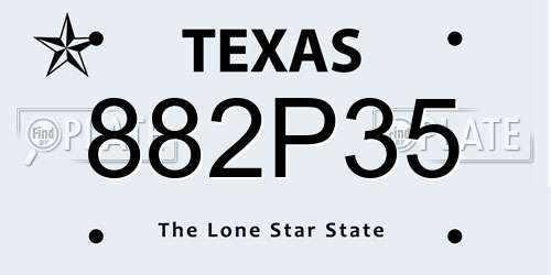 882P35 Texas License Plate
