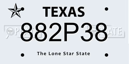 882P38 Texas License Plate