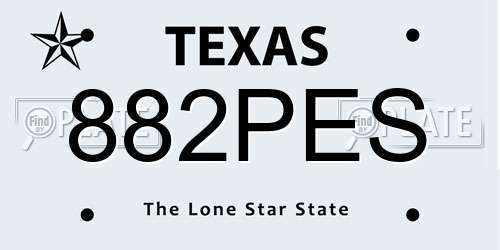 882PES Texas License Plate