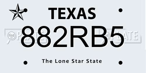 882RB5 Texas License Plate