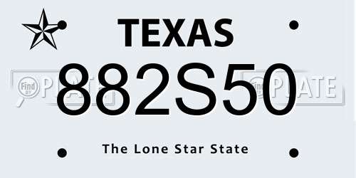882S50 Texas License Plate