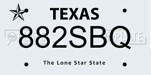 882SBQ Texas License Plate