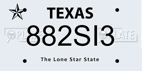 882SI3 Texas License Plate
