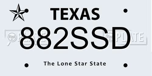 882SSD Texas License Plate