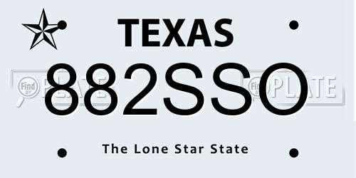 882SSO Texas License Plate