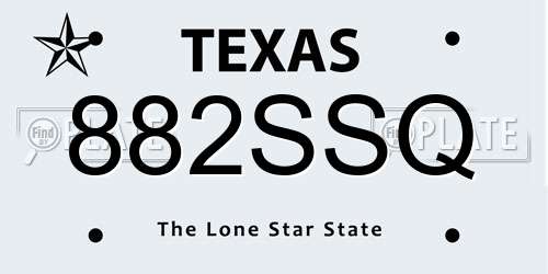 882SSQ Texas License Plate