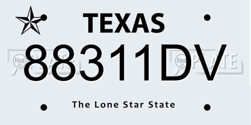 88311DV Texas License Plate