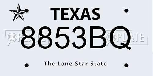 8853BQ Texas License Plate