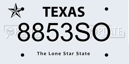 8853SO Texas License Plate