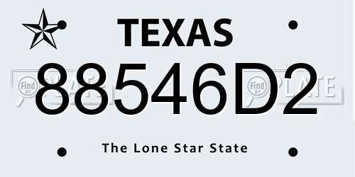 88546D2 Texas License Plate