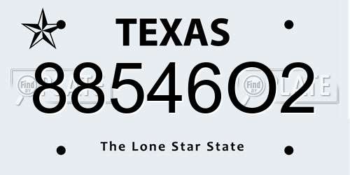 88546O2 Texas License Plate