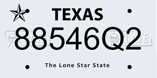 88546Q2 Texas License Plate