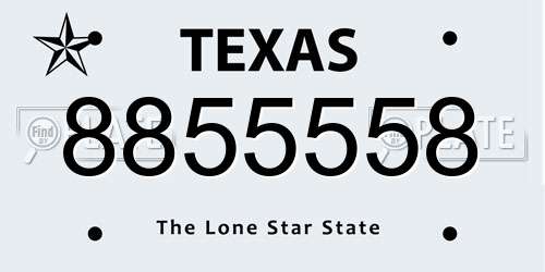 8855558 Texas License Plate