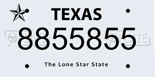 8855855 Texas License Plate