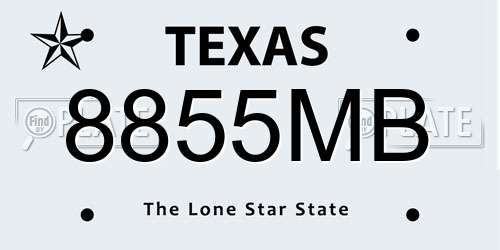 8855MB Texas License Plate