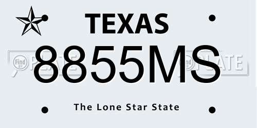8855MS Texas License Plate