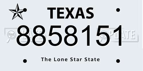 8858151 Texas License Plate
