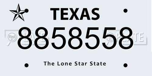 8858558 Texas License Plate