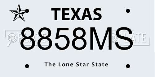 8858MS Texas License Plate