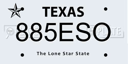 885ESO Texas License Plate
