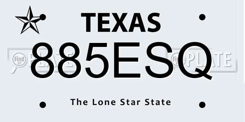 885ESQ Texas License Plate