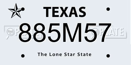 885M57 Texas License Plate