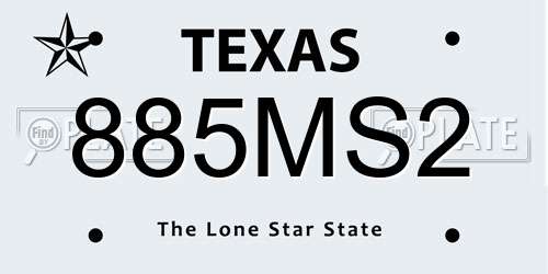 885MS2 Texas License Plate