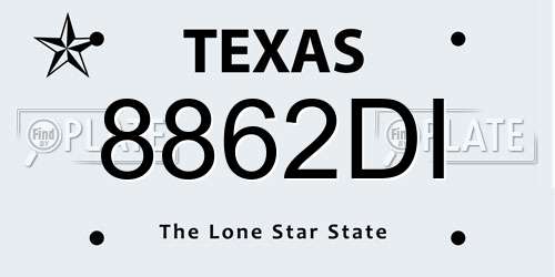 8862DI Texas License Plate