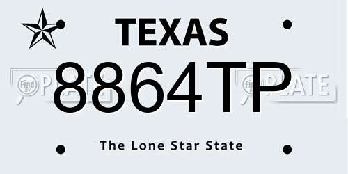 8864TP Texas License Plate