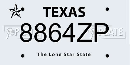 8864ZP Texas License Plate