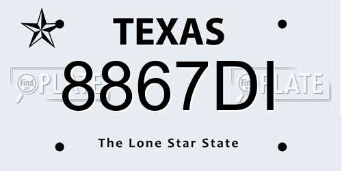 8867DI Texas License Plate