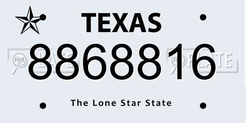 8868816 Texas License Plate