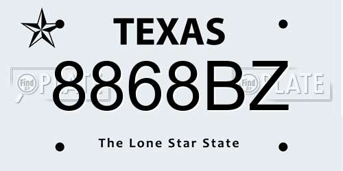 8868BZ Texas License Plate