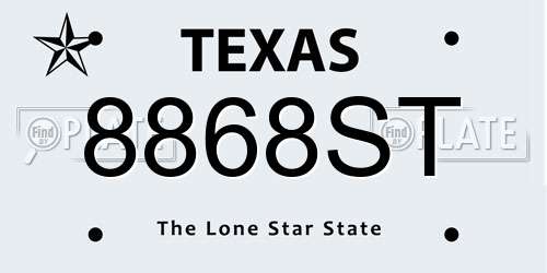 8868ST Texas License Plate